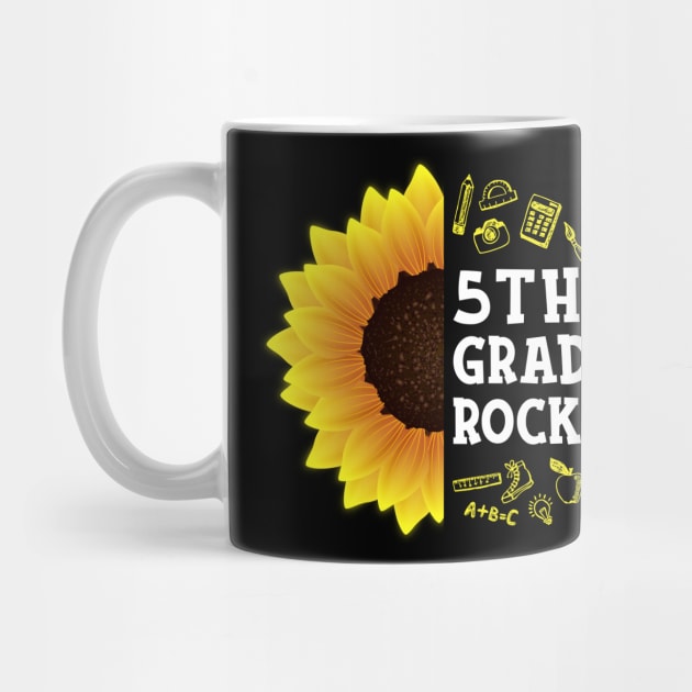 Sunflower 5th Grade Rocks Shirt Teacher Student Kid Back To School by hardyhtud